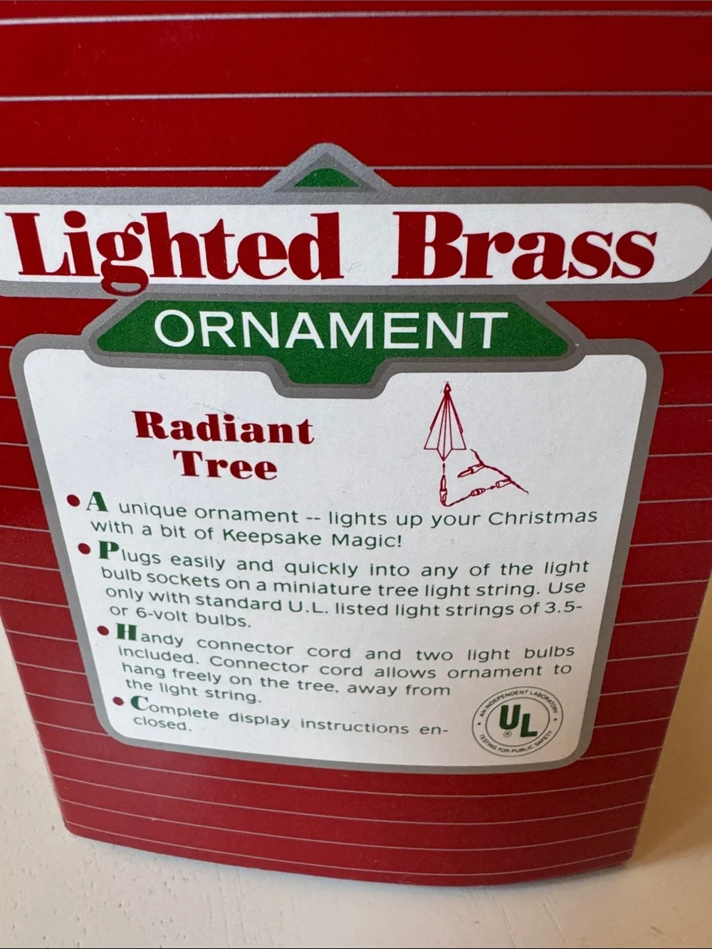 Hallmark Lighted Brass Tree Ornament in Gold